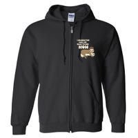 I Graduated Can Go Back To Bed Now Funny Graduation Sloth Full Zip Hoodie