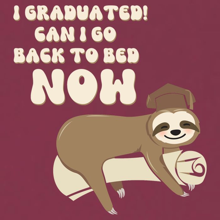 I Graduated Can Go Back To Bed Now Funny Graduation Sloth 16oz Travel Tumbler