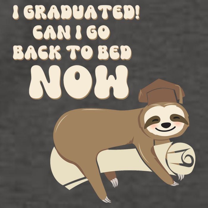 I Graduated Can Go Back To Bed Now Funny Graduation Sloth Vector Backpack
