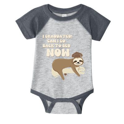 I Graduated Can Go Back To Bed Now Funny Graduation Sloth Infant Baby Jersey Bodysuit