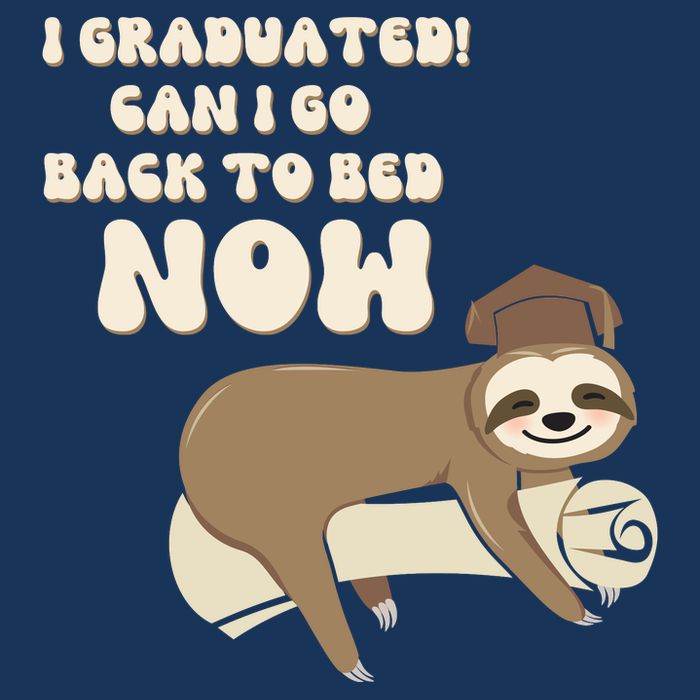 I Graduated Can Go Back To Bed Now Funny Graduation Sloth Infant Baby Jersey Bodysuit