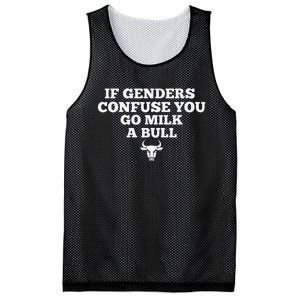 If Genders Confuse You Go Milk A Bull Mesh Reversible Basketball Jersey Tank