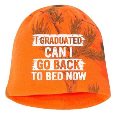 I Graduated Can I Go Back To Bed Now Gift For Graduation Kati - Camo Knit Beanie