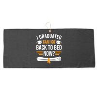 I Graduated Can I Go Back To Bed Now Large Microfiber Waffle Golf Towel