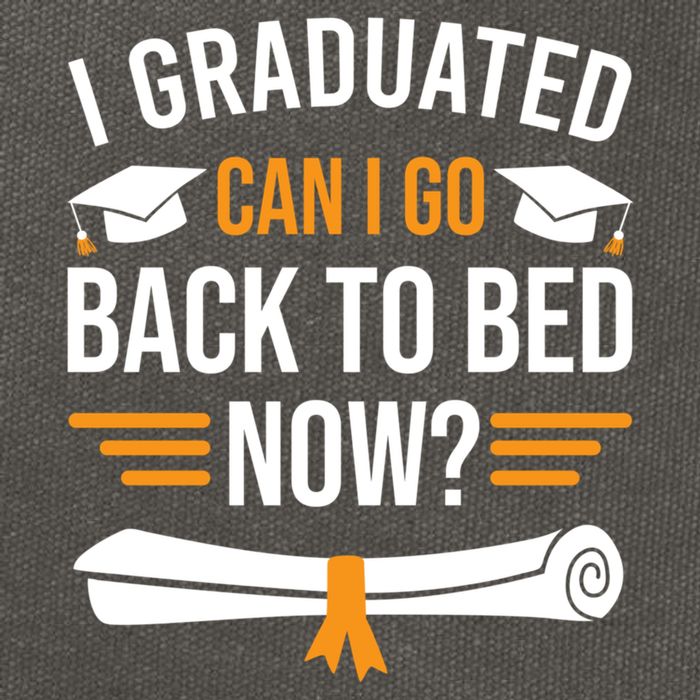 I Graduated Can I Go Back To Bed Now Cotton Canvas Backpack