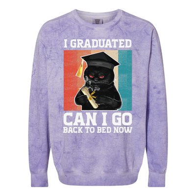 I Graduated Can I Go Back To Bed Now Colorblast Crewneck Sweatshirt