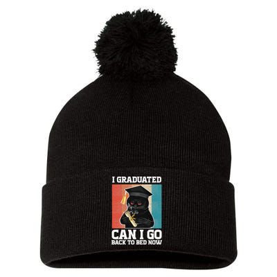 I Graduated Can I Go Back To Bed Now Pom Pom 12in Knit Beanie