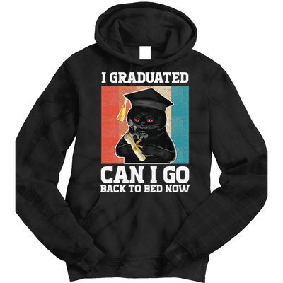 I Graduated Can I Go Back To Bed Now Tie Dye Hoodie