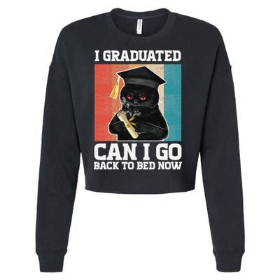 I Graduated Can I Go Back To Bed Now Cropped Pullover Crew
