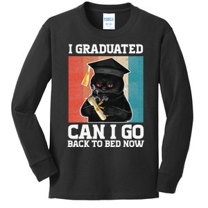 I Graduated Can I Go Back To Bed Now Kids Long Sleeve Shirt