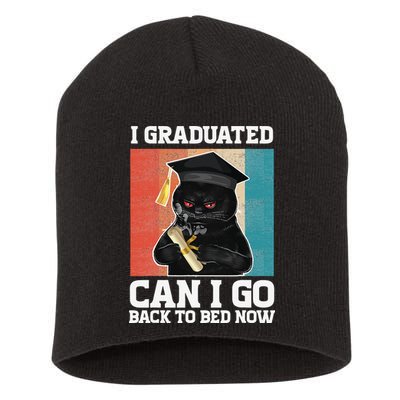 I Graduated Can I Go Back To Bed Now Short Acrylic Beanie