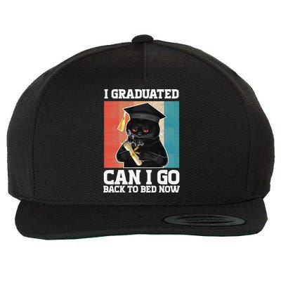 I Graduated Can I Go Back To Bed Now Wool Snapback Cap
