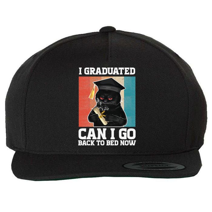 I Graduated Can I Go Back To Bed Now Wool Snapback Cap