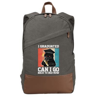 I Graduated Can I Go Back To Bed Now Cotton Canvas Backpack