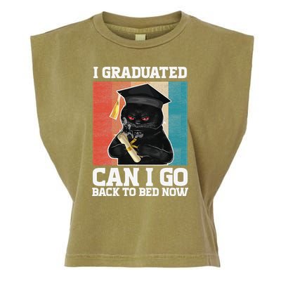 I Graduated Can I Go Back To Bed Now Garment-Dyed Women's Muscle Tee