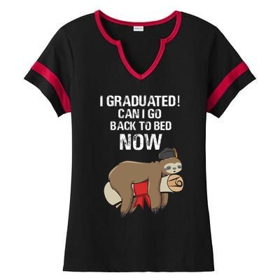 I Graduated Can I Go Back To Bed Now Funny Graduation Quotes Ladies Halftime Notch Neck Tee