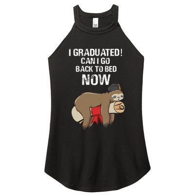 I Graduated Can I Go Back To Bed Now Funny Graduation Quotes Women's Perfect Tri Rocker Tank