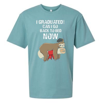 I Graduated Can I Go Back To Bed Now Funny Graduation Quotes Sueded Cloud Jersey T-Shirt