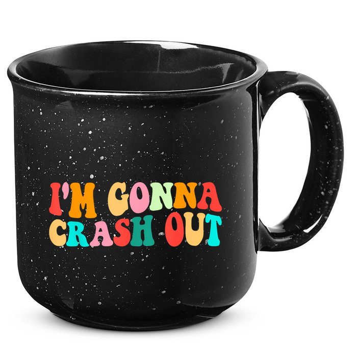 IM Gonna Crash Out Funny Humorous Meme Groovy 15oz Campfire Ceramic Mug