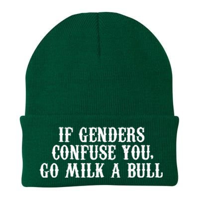 If Genders Confuse You Go Milk A Bull Knit Cap Winter Beanie