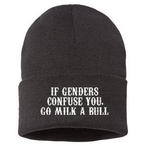 If Genders Confuse You Go Milk A Bull Sustainable Knit Beanie