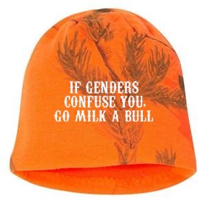 If Genders Confuse You Go Milk A Bull Kati - Camo Knit Beanie