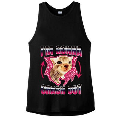 IM Gonna Crash Out Funny Cat Meme Lover Humorous Sarcastic Ladies PosiCharge Tri-Blend Wicking Tank