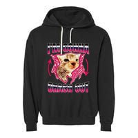 IM Gonna Crash Out Funny Cat Meme Lover Humorous Sarcastic Garment-Dyed Fleece Hoodie