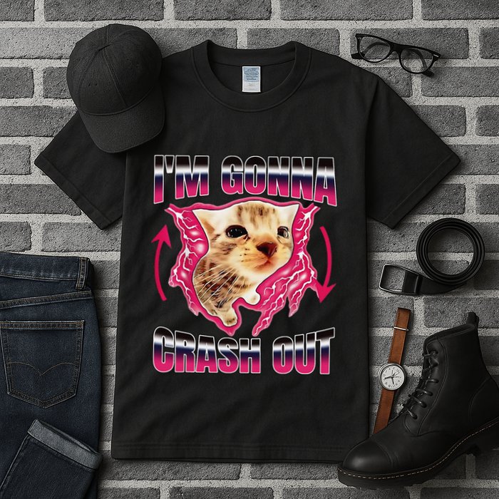 IM Gonna Crash Out Funny Cat Meme Lover Humorous Sarcastic Tall T-Shirt