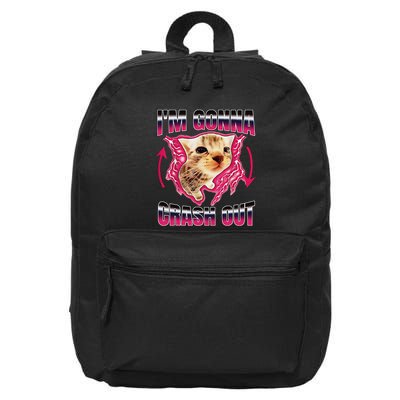 IM Gonna Crash Out Funny Cat Meme Lover Humorous Sarcastic 16 in Basic Backpack
