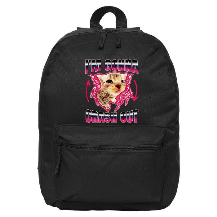 IM Gonna Crash Out Funny Cat Meme Lover Humorous Sarcastic 16 in Basic Backpack