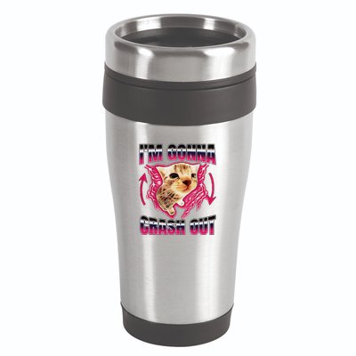 IM Gonna Crash Out Funny Cat Meme Lover Humorous Sarcastic 16oz Travel Tumbler