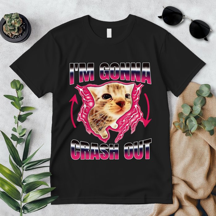 IM Gonna Crash Out Funny Cat Meme Lover Humorous Sarcastic Premium T-Shirt