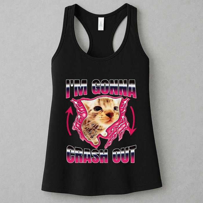 IM Gonna Crash Out Funny Cat Meme Lover Humorous Sarcastic Womens Tank Top
