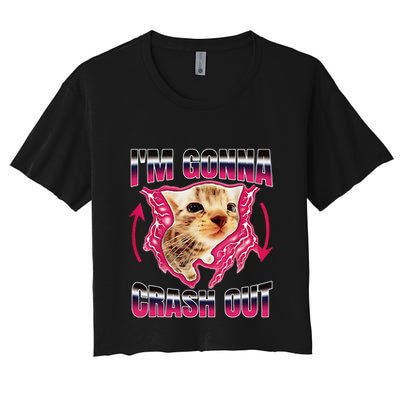 IM Gonna Crash Out Funny Cat Meme Lover Humorous Sarcastic Crop Top