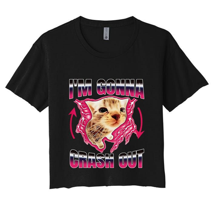 IM Gonna Crash Out Funny Cat Meme Lover Humorous Sarcastic Crop Top