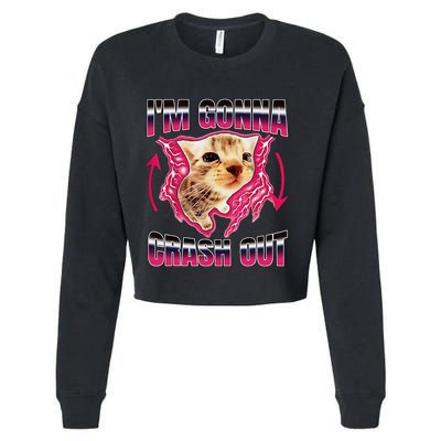 IM Gonna Crash Out Funny Cat Meme Lover Humorous Sarcastic Cropped Pullover Crew