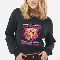 IM Gonna Crash Out Funny Cat Meme Lover Humorous Sarcastic Cropped Pullover Crew