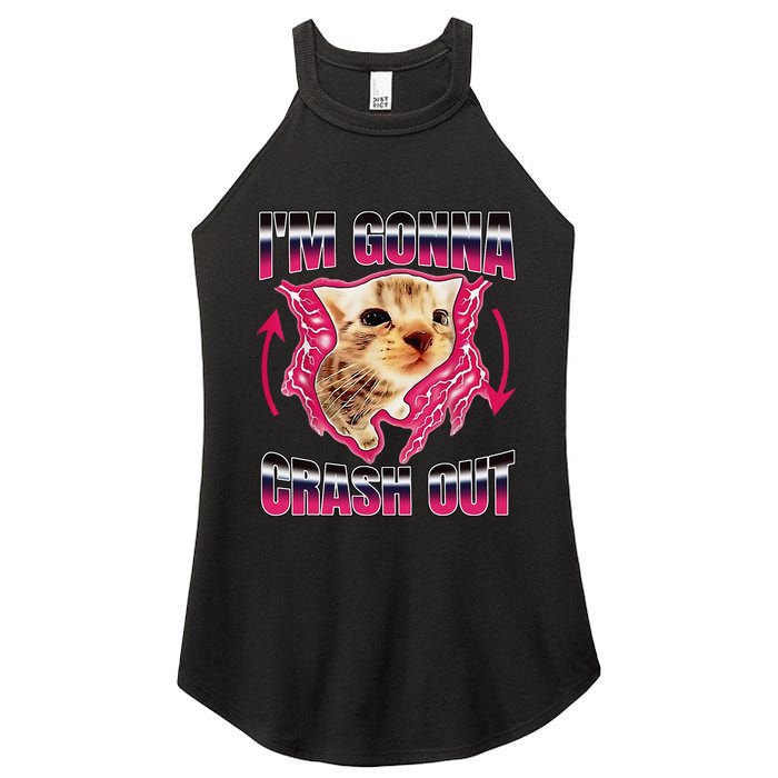 IM Gonna Crash Out Funny Cat Meme Lover Humorous Sarcastic Women's Perfect Tri Rocker Tank
