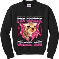 IM Gonna Crash Out Funny Cat Meme Lover Humorous Sarcastic Kids Sweatshirt