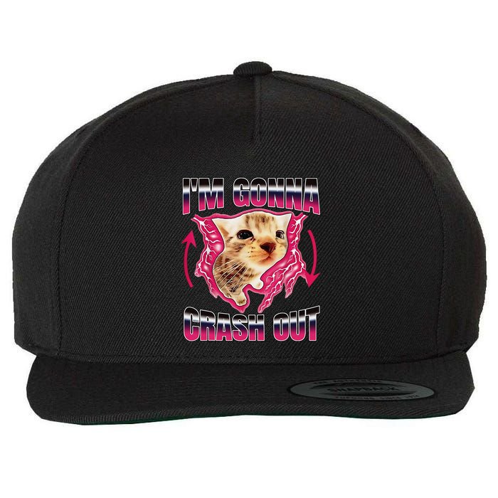 IM Gonna Crash Out Funny Cat Meme Lover Humorous Sarcastic Wool Snapback Cap