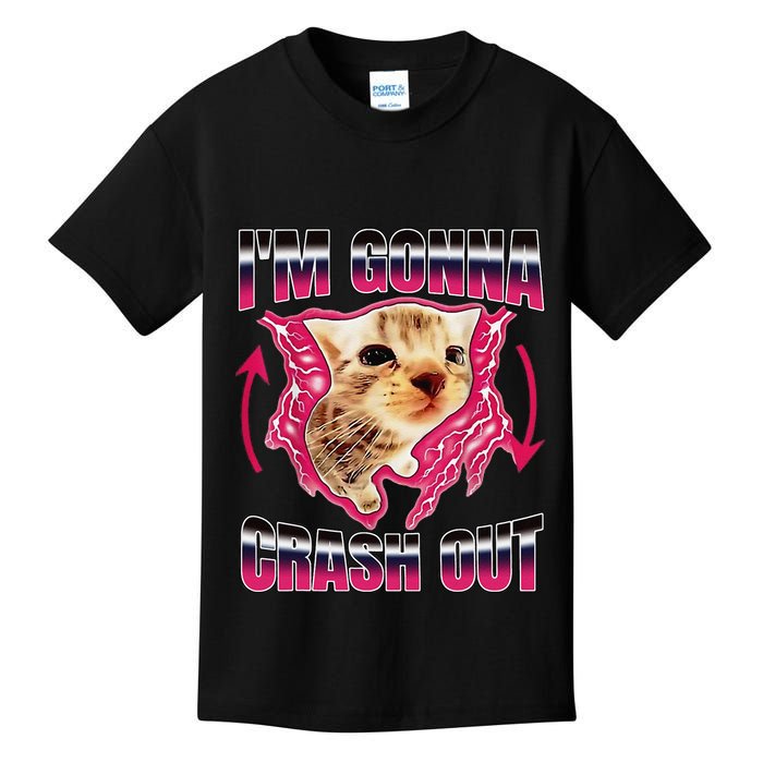IM Gonna Crash Out Funny Cat Meme Lover Humorous Sarcastic Kids T-Shirt