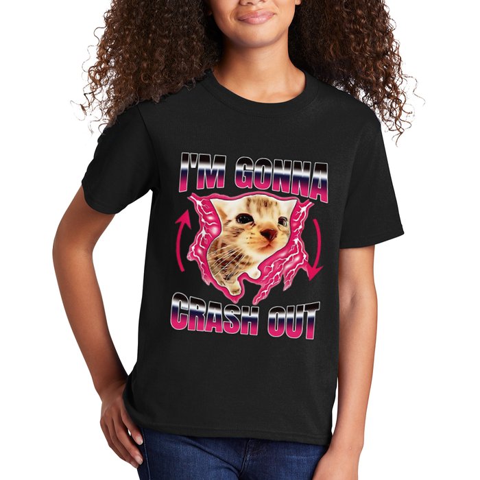IM Gonna Crash Out Funny Cat Meme Lover Humorous Sarcastic Kids T-Shirt