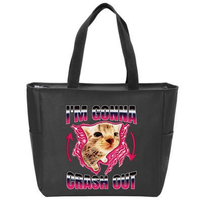 IM Gonna Crash Out Funny Cat Meme Lover Humorous Sarcastic Zip Tote Bag