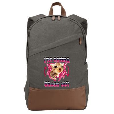 IM Gonna Crash Out Funny Cat Meme Lover Humorous Sarcastic Cotton Canvas Backpack