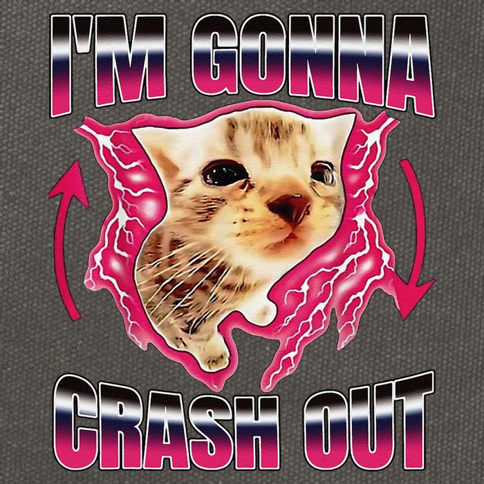 IM Gonna Crash Out Funny Cat Meme Lover Humorous Sarcastic Cotton Canvas Backpack