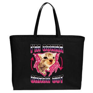 IM Gonna Crash Out Funny Cat Meme Lover Humorous Sarcastic Cotton Canvas Jumbo Tote