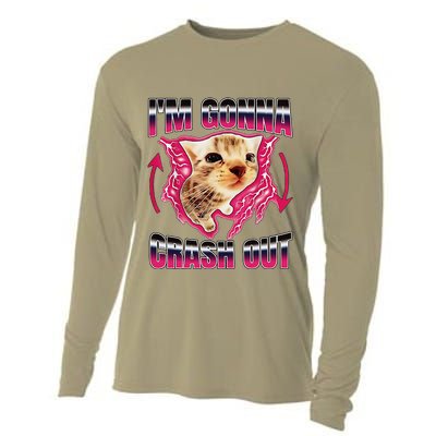 IM Gonna Crash Out Funny Cat Meme Lover Humorous Sarcastic Cooling Performance Long Sleeve Crew