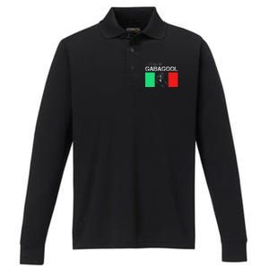 Italiano Gabagool Capicola Italian Slang Italy Flag Performance Long Sleeve Polo