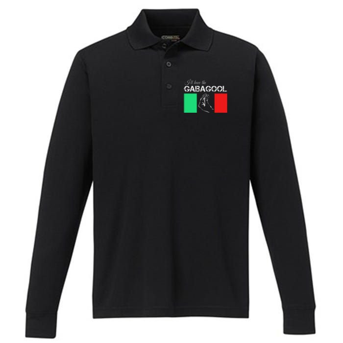 Italiano Gabagool Capicola Italian Slang Italy Flag Performance Long Sleeve Polo